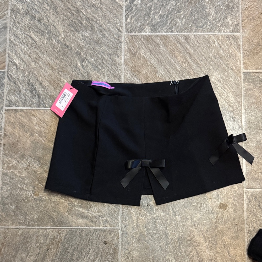 Edikted Black Skort with Bow Accents